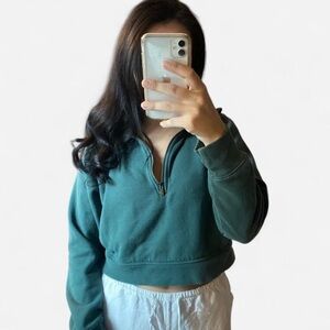 All in Motion Forest Green Women's Half-Zip Sweatshirt